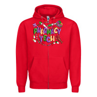 Red pharmacy tech Zipper Hoodie - MaliasSmallBusiness