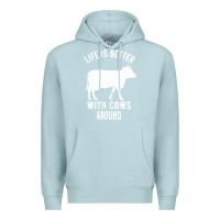 Blue Mist Life Is Better With Cows Around Premium Hoodie - Bettercallsaul