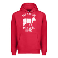 Cardinal Life Is Better With Cows Around Premium Hoodie - Bettercallsaul
