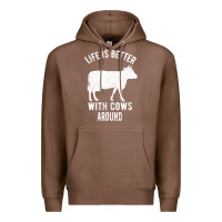 Chestnut Life Is Better With Cows Around Premium Hoodie - Bettercallsaul