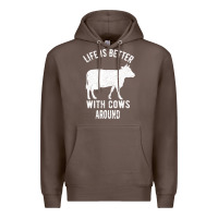 Coffee Life Is Better With Cows Around Premium Hoodie - Bettercallsaul
