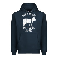 Navy Life Is Better With Cows Around Premium Hoodie - Bettercallsaul