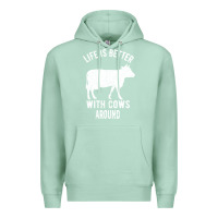 Seafoam Life Is Better With Cows Around Premium Hoodie - Bettercallsaul