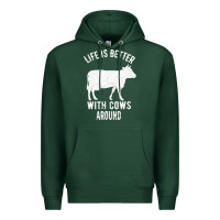 Sports Green Life Is Better With Cows Around Premium Hoodie - Bettercallsaul