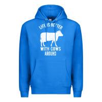 True Royal Life Is Better With Cows Around Premium Hoodie - Bettercallsaul