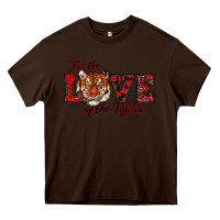 Chocolate Brown for the love of the tigers red Heavy Core Tee - RanaPortraitStore