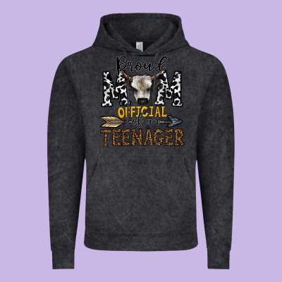 Proud Mom Official Of An Teenager Vintage Hoodie Designed By Cowhidedigitalart