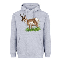 Heather Grey pronghorn Heavyweight Hoodie - LillyAllenDesigns