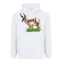 White pronghorn Heavyweight Hoodie - LillyAllenDesigns
