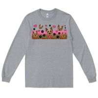 Heather Grey yorkie dogs Long Sleeve Tee - Jasminsmagicworld