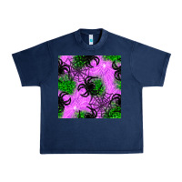 Navy halloween spider green leopard seamless pattern Urban Heavy Tee - BundleAndBundleShop
