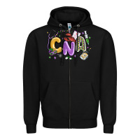 Black cna mardi gras Zipper Hoodie - MaliasSmallBusiness