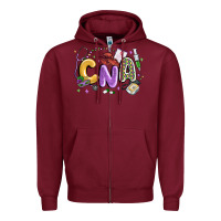 Burgundy cna mardi gras Zipper Hoodie - MaliasSmallBusiness
