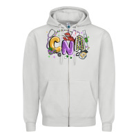Dove Grey cna mardi gras Zipper Hoodie - MaliasSmallBusiness