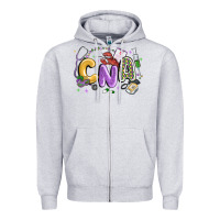 Heather Grey cna mardi gras Zipper Hoodie - MaliasSmallBusiness