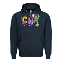 Navy cna mardi gras Zipper Hoodie - MaliasSmallBusiness