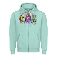 Seafoam cna mardi gras Zipper Hoodie - MaliasSmallBusiness