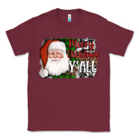 Burgundy santa merry christmas y'all Classic Tee - AdoDesignShop