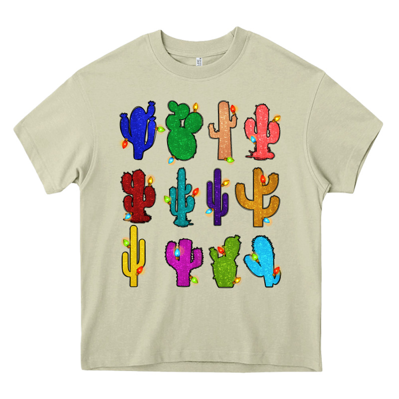 Christmas Glitter Cactus Heavy Core Tee by Zillion Design Studio | Teevron