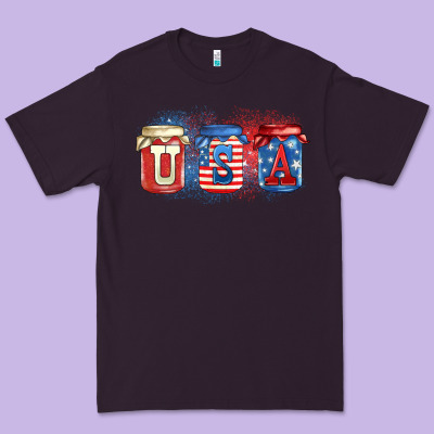 Usa Mason Jars Premium Tee Designed By Zillion Design Studio