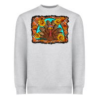 Heather Grey Thanksgiving Turkey Heavyweight Sweatshirt - Artiststas