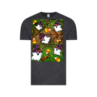 Vintage Black Halloween ghost Vintage Tee - Artiststas