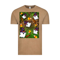 Vintage Coffee Halloween ghost Vintage Tee - Artiststas