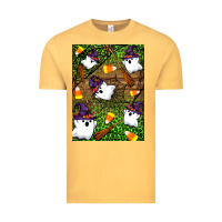 Vintage Mustard Halloween ghost Vintage Tee - Artiststas