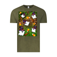 Vintage Olive Halloween ghost Vintage Tee - Artiststas