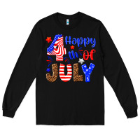 Black happy 4th of july Long Sleeve Tee - NancyCooperArtShop