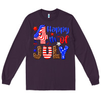 Plum happy 4th of july Long Sleeve Tee - NancyCooperArtShop