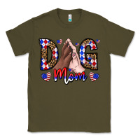 Army Green America Dog Mama Classic Tee - CowhideDigitalArt