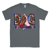 Charcoal Heather America Dog Mama Classic Tee - CowhideDigitalArt