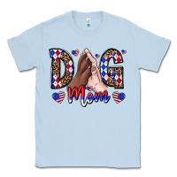 Dusty Blue America Dog Mama Classic Tee - CowhideDigitalArt