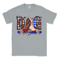 Heather Grey America Dog Mama Classic Tee - CowhideDigitalArt