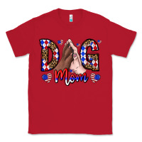 Red America Dog Mama Classic Tee - CowhideDigitalArt