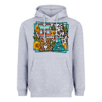 Heather Grey western leopard mema Heavyweight Hoodie - LillyAllenDesigns
