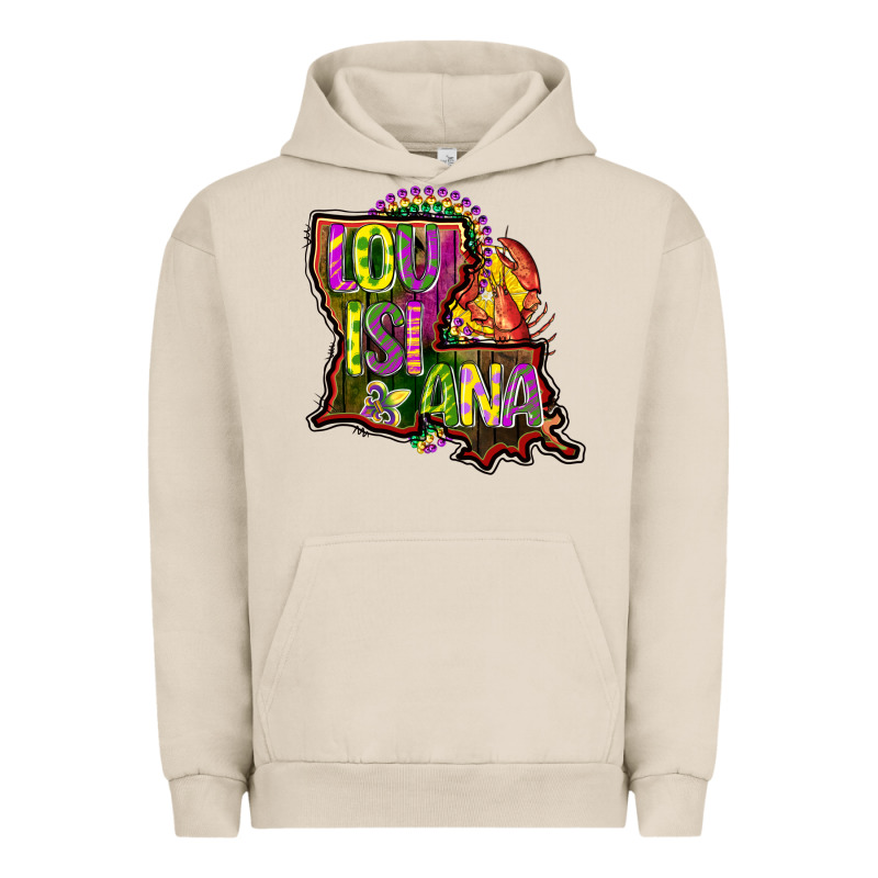 Louisiana Map Urban Hoodie by CowGirlArtShop | Teevron