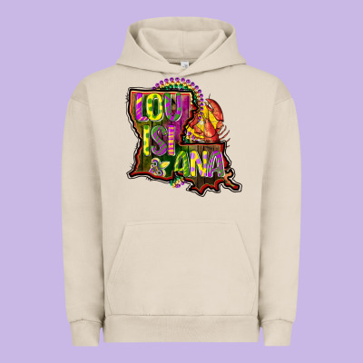 Louisiana Map Urban Hoodie Designed By Cowgirlartshop