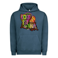 Pigment Midnight Navy louisiana map Urban Hoodie - CowGirlArtShop