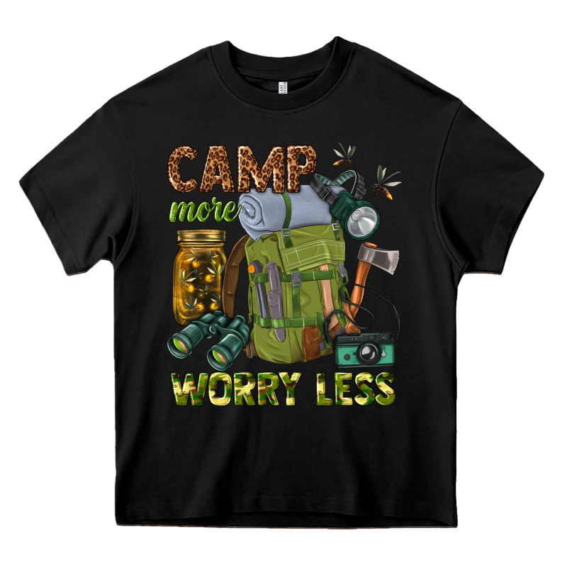 Camp More Worry Less Heavy Core Tee by texasbilliewilder | Teevron