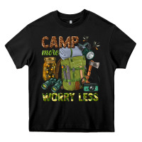 Black camp more worry less Heavy Core Tee - texasbilliewilder