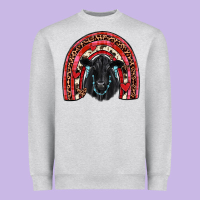 Valentines Black Angus  Rainbow Heavyweight Sweatshirt Designed By Jahusdesignshop