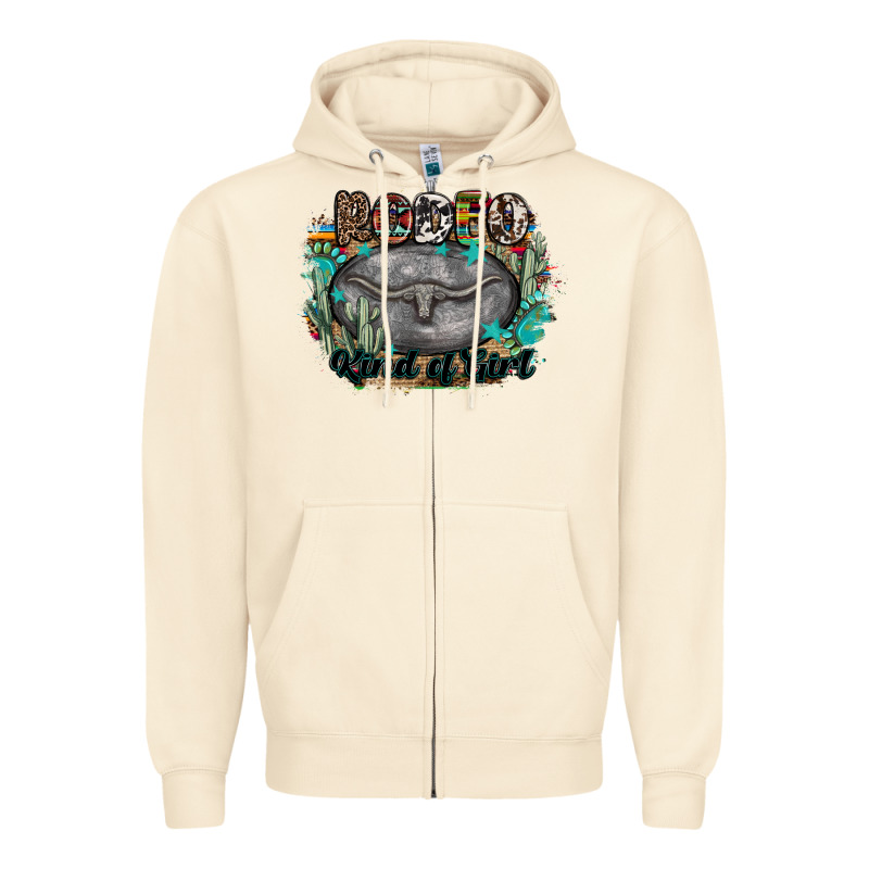 Rodeo Kind Of Girl Zipper Hoodie by MaliasSmallBusiness | Teevron