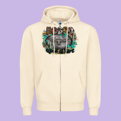 Rodeo Kind Of Girl Zipper Hoodie Designed By Maliassmallbusiness
