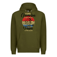 Army Green Being Grandpa İs An Honor Being Papa İs Priceless Premium Hoodie - Bettercallsaul