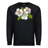 Black Hawthorn Flower Premium Sweatshirt - LillyAllenDesigns