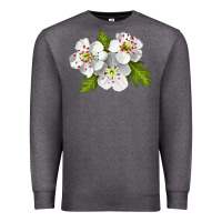 Charcoal Heather Hawthorn Flower Premium Sweatshirt - LillyAllenDesigns