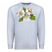 Heather Grey Hawthorn Flower Premium Sweatshirt - LillyAllenDesigns