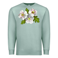 Seafoam Hawthorn Flower Premium Sweatshirt - LillyAllenDesigns